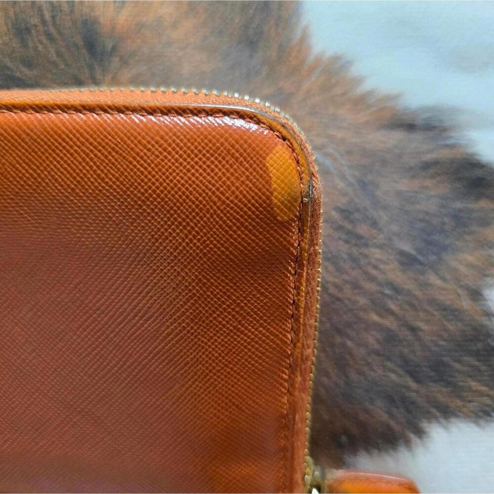 Authentic Orange Prada Zip Wallet - image 6